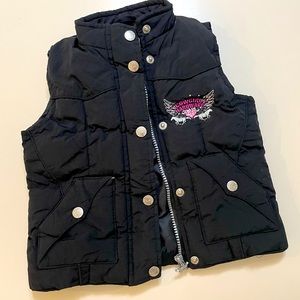 NWOT black 2T Cowgirl Hardware black puffer vest